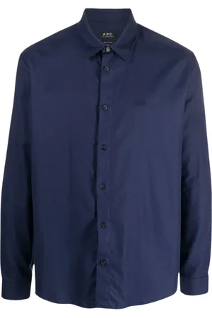 A.P.C. Heren, Overhemden, Blauw, Maat: M Katoen