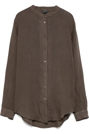 FAY Dames, Blouses & Shirts, Bruin, Maat: XS Linnen