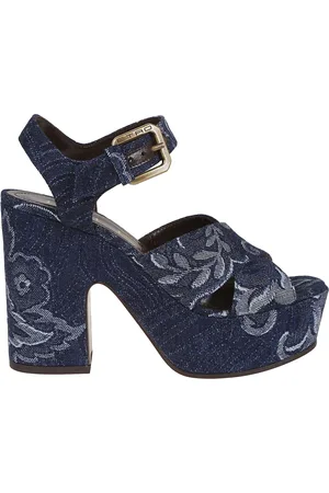 Etro Dames, Schoenen, Blauw, Maat: 39 EU Katoen