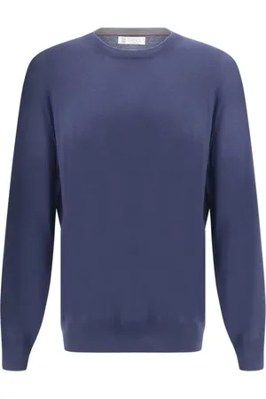 Brunello Cucinelli Heren, Truien, Blauw, Maat: 3XL Wol