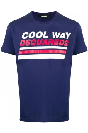 Dsquared2 Heren, Tops, Blauw, Maat: M Katoen