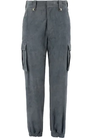 ERMANNO SCERVINO Dames, Broeken, Grijs, Maat: S Leer