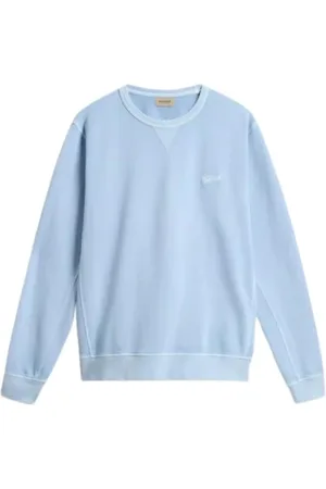 Woolrich Heren, Sweatshirts & Hoodies, Blauw, Maat: M Katoen