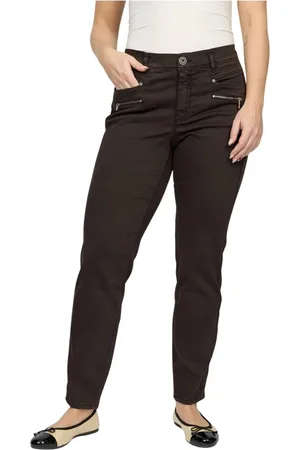 2-Biz Dames, Jeans, Zwart, Maat: M Katoen