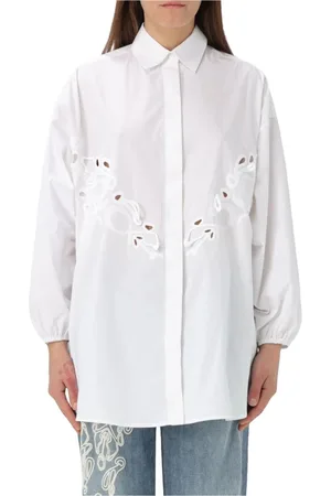 Dondup Dames, Blouses & Shirts, Wit, Maat: 2XS Katoen
