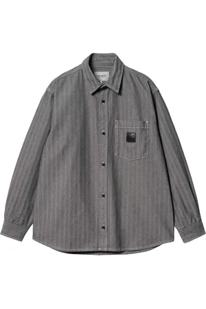 Carhartt Heren, Overhemden, Grijs, Maat: S Katoen