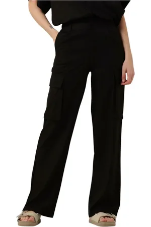 Alix the label Dames, Broeken, Zwart, Maat: XS Linnen