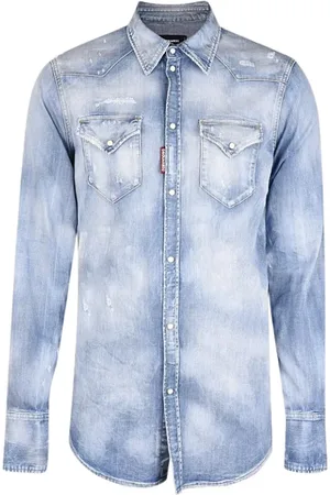 Dsquared2 Heren, Overhemden, Blauw, Maat: S Denim