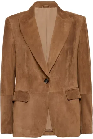 Brunello Cucinelli Dames, Jassen, Bruin, Maat: XS Suède