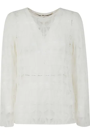 Comme des Garçons Dames, Truien, Wit, Maat: M Nylon