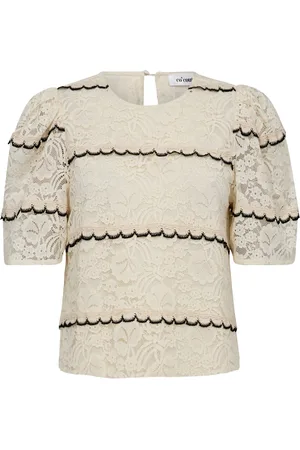 Co`Couture Dames, Blouses & Shirts, Wit, Maat: M Katoen