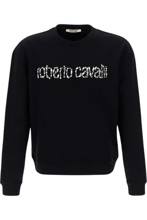 Roberto Cavalli Heren, Sweatshirts & Hoodies, Zwart, Maat: XL Katoen