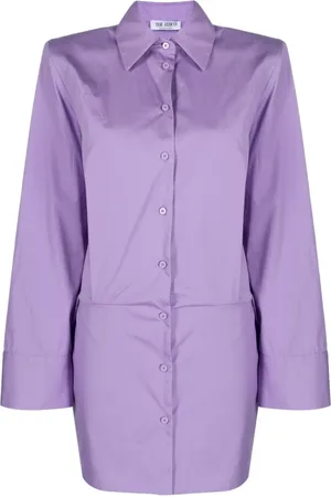 The Attico Dames, Blouses & Shirts, Paars, Maat: XS Katoen