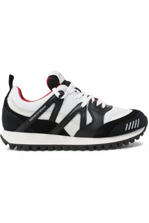 Emporio Armani Heren, Schoenen, Zwart, Maat: 41 1/2 EU Leer