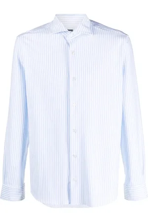 FEDELI Heren, Overhemden, Blauw, Maat: 4XL Katoen