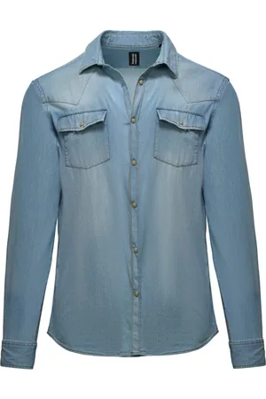 Bomboogie Heren, Overhemden, Blauw, Maat: XL Denim