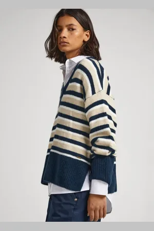 Pepe Jeans Dames, Truien, Blauw, Maat: L Wol