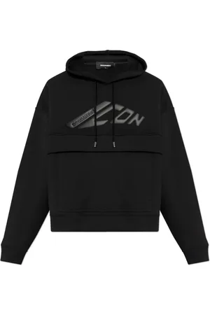 Dsquared2 Heren, Sweatshirts & Hoodies, Zwart, Maat: S Katoen