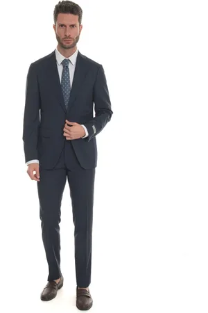 CANALI Heren, Pakken, Blauw, Maat: M Wol