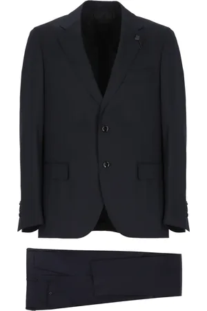 LARDINI Heren, Pakken, Blauw, Maat: M Wol