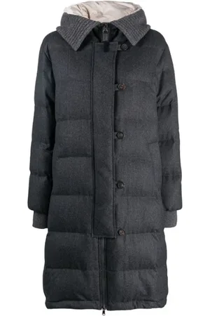 Brunello Cucinelli Dames, Mantels, Grijs, Maat: XS Wol