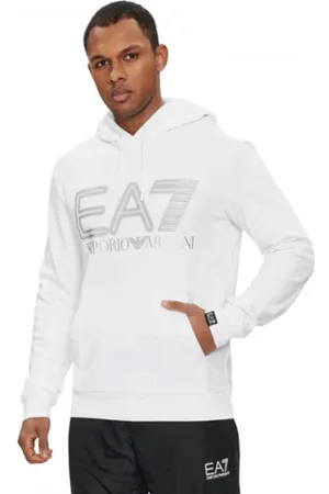EA7 Heren, Sweatshirts & Hoodies, Wit, Maat: M Katoen