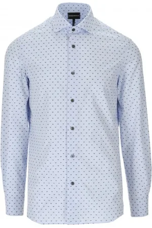 Emporio Armani Heren, Overhemden, Blauw, Maat: 3XL Katoen