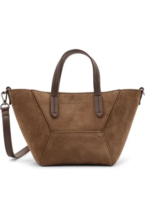 Brunello Cucinelli Dames, Tassen, Bruin, Maat: ONE Size Suède