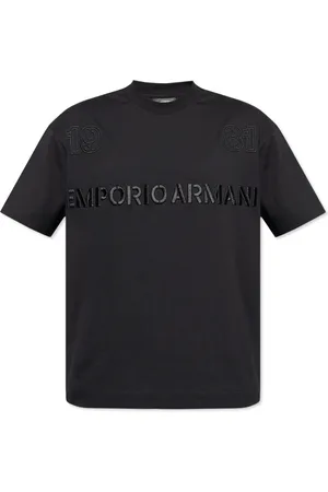 Emporio Armani Heren, Tops, Blauw, Maat: L Katoen