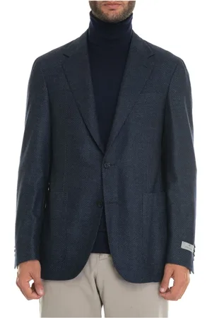 CANALI Heren, Jassen, Blauw, Maat: L Wol
