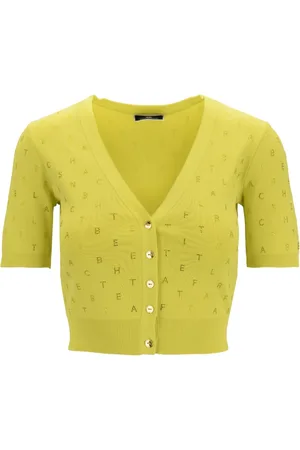 Elisabetta Franchi Dames, Truien, Geel, Maat: XS Viscose