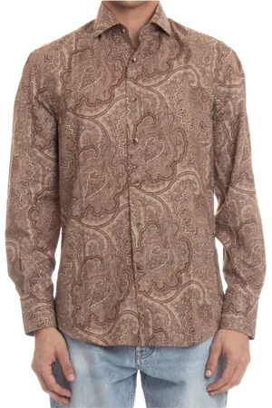 Brunello Cucinelli Heren, Overhemden, Bruin, Maat: M Katoen