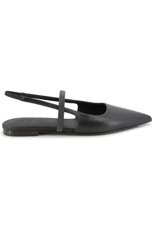 Brunello Cucinelli Dames, Schoenen, Zwart, Maat: 37 1/2 EU Leer