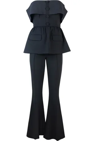 Self-Portrait Dames, Jumpsuits & Playsuits, Zwart, Maat: S Leer