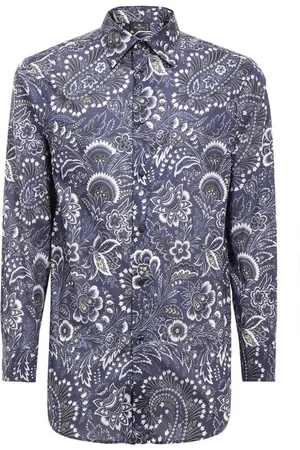 Etro Heren, Overhemden, Blauw, Maat: L Katoen
