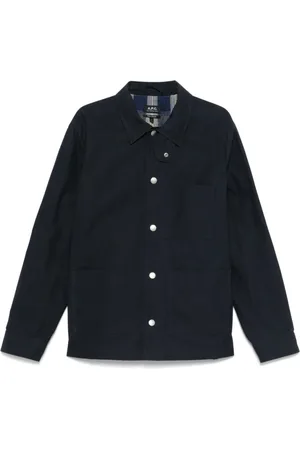 A.P.C. Heren, Jassen, Blauw, Maat: XL Katoen