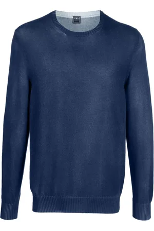 FEDELI Heren, Truien, Blauw, Maat: 3XL Katoen