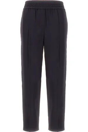 Brunello Cucinelli Dames, Broeken, Grijs, Maat: S Wol