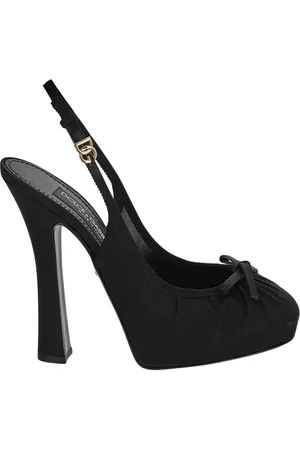 Dolce & Gabbana Dames, Schoenen, Zwart, Maat: 40 EU Satijn