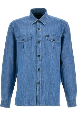 FAY Heren, Overhemden, Blauw, Maat: M Denim