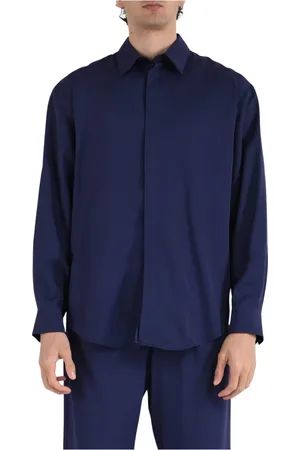 Msgm Heren, Overhemden, Blauw, Maat: M Viscose