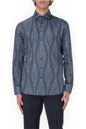 Etro Heren, Overhemden, Blauw, Maat: 3XL Katoen