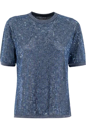 ERMANNO SCERVINO Dames, Tops, Blauw, Maat: S Denim