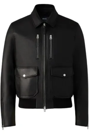 Mackage Heren, Jassen, Zwart, Maat: XS Leer