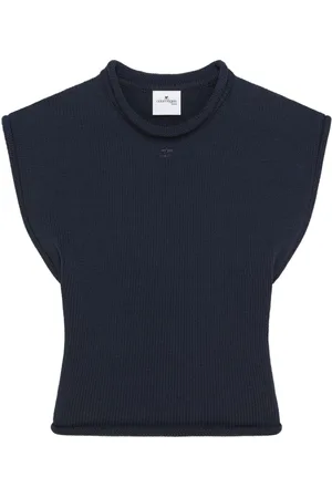 Courrèges Dames, Tops, Blauw, Maat: S Katoen