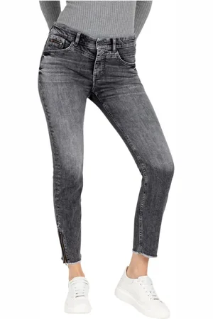 Mac Dames, Jeans, Grijs, Maat: S Katoen
