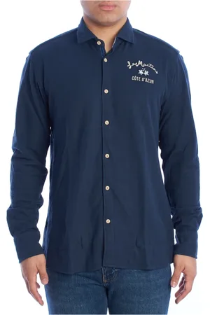 La Martina Heren, Overhemden, Blauw, Maat: 2XL Katoen