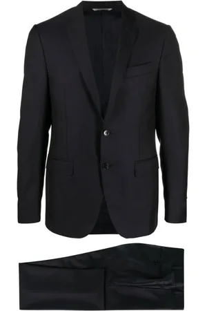 CANALI Heren, Pakken, Blauw, Maat: L Tweed