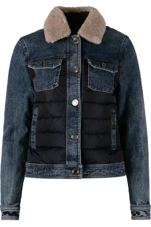 MOORER Dames, Jassen, Blauw, Maat: S Denim