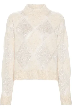 Brunello Cucinelli Dames, Truien, Bruin, Maat: M